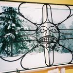 View the image: studio window security art by Leanne and Jorge Vidal