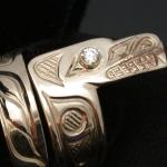 View the image: 14k white gold Wolf Diamond Eye Size 6.5 Wrap 